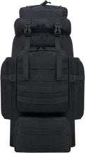 80L Hiking Backpack Men Camping Backpack, Waterproof    Rucksack, Large Capacity Assault Pack for Outdoor Survival, Trekking, Travel (Black)