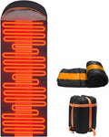Sleeping Bags for Adults, Heated Sleeping Bag with 3 Adjustable Temperature, Waterproof  Rechargeable Heating Pads, 0 Degree Sleeping Bag for Camping Cold Weather