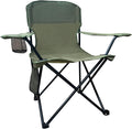 Folding Camping Chair, 225lb Capacity, Includes Cup Holder & Side Storage Bag, 5.5lbs Portable for Beach, Camping, Sport,Green