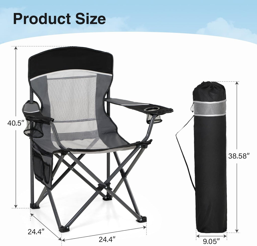 Oversized Portable Mesh Camping Folding Chair