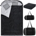 Double Sleeping Bags 2 Person Queen Size Sleeping Bag with Pillows Tent Carpet Waterproof Camping Rug for Adults Couples Family Camping Hiking Outdoor Travel