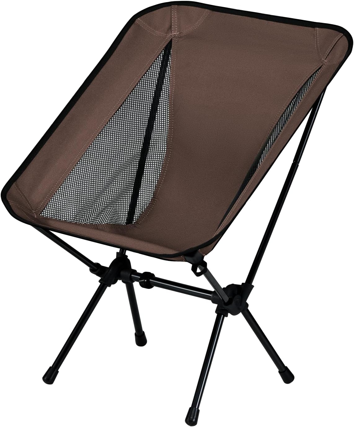 Lightweight Portable Essential Folding Camping Chair,Sturdy with X-Frame,120kg Capacity,Foldable with Carry Bag,Quick Setup for Outdoor,Hiking,Beach,Backpacking (Chestnut Brown)