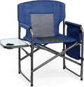 Directors Chair, Camping Chairs for Adults, Heavy Duty Side Table, Lawn Chairs with Side Pockets Carry Straps