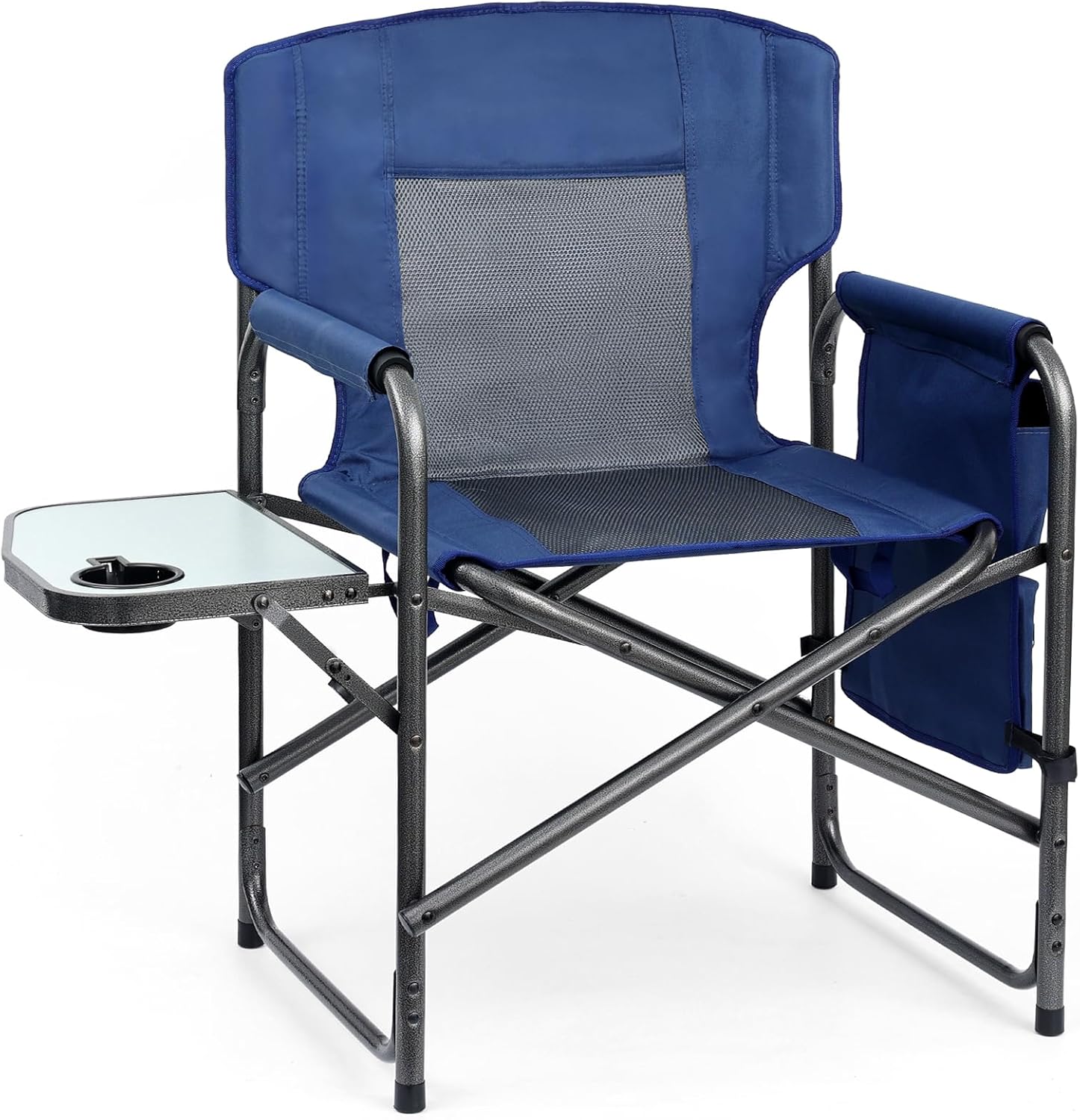 Directors Chair, Camping Chairs for Adults, Heavy Duty Side Table, Lawn Chairs with Side Pockets Carry Straps
