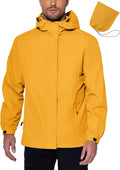 Men's Rain Jacket Waterproof With Hood Lightweight Packable Shell Raincoat Windbreaker For Cycling Golf Travel