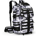 50L   Backpack 3 Day Assault Pack  Daypack Hiking Backpack for Men and Women (Black white Tie-Dye)