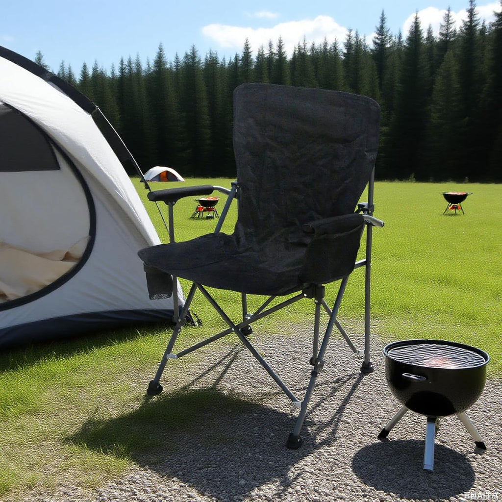 Portable Camping Chairs- Lightweight,Back with Side Pockets & Cup Holder,Large Foldable Camping Chair for Tailgating, Firepits,Fishing, Hiking, Travel, Picnic, Beach Patio, & More
