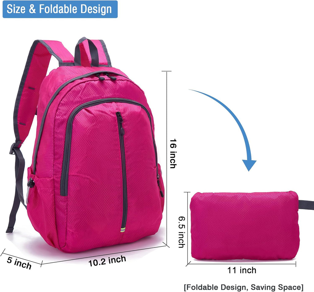 25L Lightweight Packable Hiking Backpack Waterproof Hiking Daypack for Women Men Gym Backpack Travel Camping Vacation,Rose